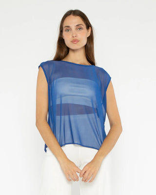Mesh Lounge Tank - Cobalt