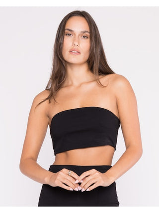 Ponte Knit Bandeau Top - Black