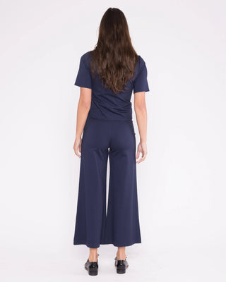 Wide Leg Pant Cropped - Navy
