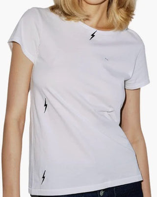 Embroidered Cotton T-Shirt - White Bolt