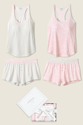 Mix & Match Pajama Set w/ Floral & Stripes