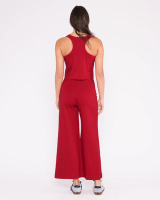 Ponte Knit Tank Top- Red
