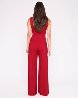 Tank Wide Leg Jumpsuit- Red