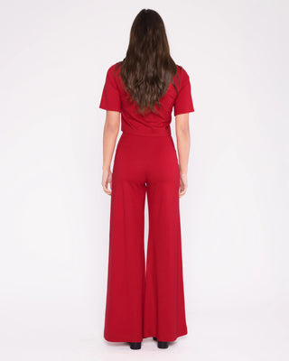 Wide Leg Pant- Red