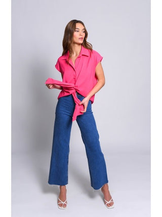 Brickell Top - Hot Pink