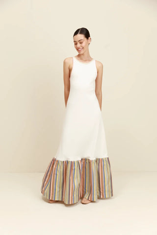 Lyn Dress- Ivory Stripes