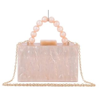 Acrylic Marble Clutch Purse - Champagne