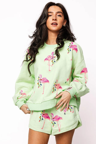 Flamingo Christmas Lights Sweatshirt