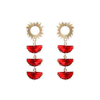 Crystal Supernova Earrings - Red