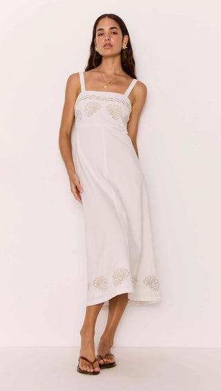 Hera Embroidered Midi Dress