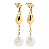 Layla Pearl Drop Earrings - Gold