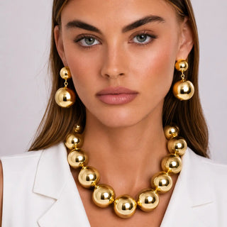 Marylynn Gold Ball Drop Earrings