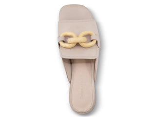 Bell Slide - White Sand Leather