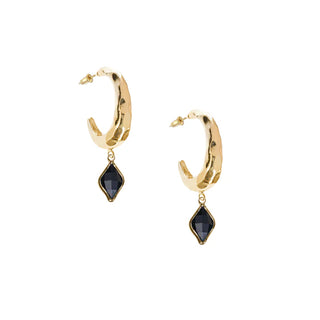 Glitzy Drips Hoops - Black