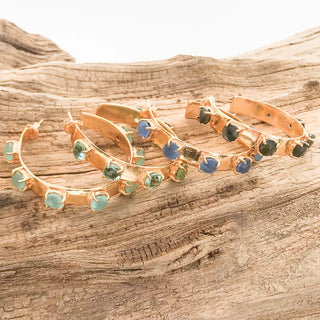 The Hannah- Luxe Bezel Studded Hoop