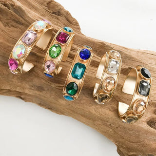 The Ainsley Geometric Rhinestone Studded Cuff