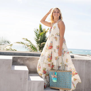 Sky coastal Cable Tote - Medium