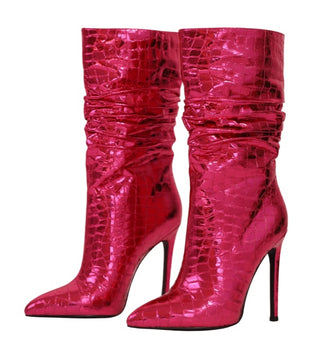 90210 Boot- Metallic Snakeskin