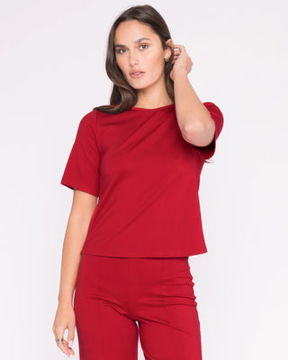 Extended Short Sleeve Top- Red
