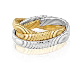 Infinity Multi Layered Bracelet - Two Tone - 6.5"