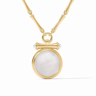 Bamboo Statement Necklace - Iridescent Clear Crystal