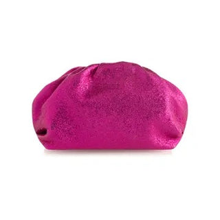 Chrissy Metallic Clutch Magenta