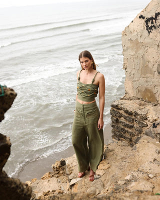 Nido Crop Top- Verde Militar