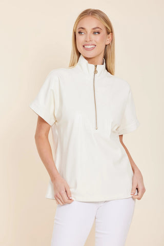 Vegan Leather Zip Top