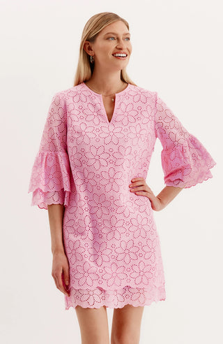 Christa Eyelet Dress - Pink