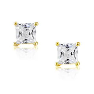 Radiant Cut Studs - Gold