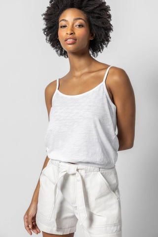 Elastic Hem Camisole - White