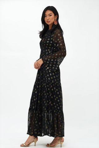 Balloon Waisted Maxi- Black