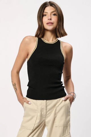 Mariah Crew Neck Tank - Black