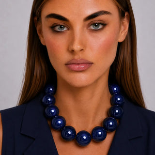 Lucy Navy Gumball Necklace