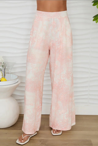 Island Print Pants - Blush
