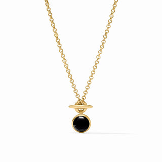 Solara Solitaire Necklace- Obsidian Black