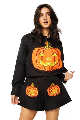 Black & Orange Cotton Pumpkin Top