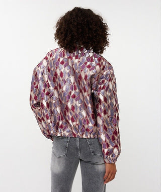 Metallic Mosaic Bomber Jacket - Print