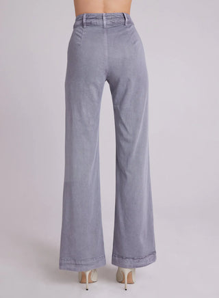 Saige Wide Leg Crop Pants- Grey Shadow