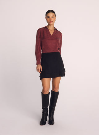 Layered Mini Skirt - Black
