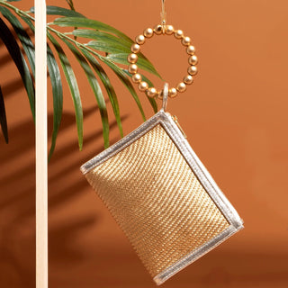 The Sadie Gold Woven Luxe Gold Bead Wristlet