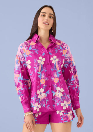 Micah Shirt - Magenta Floral