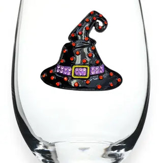 Halloween Witch Hat Stemless Glass