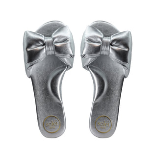 Rafie Bow Slide Sandal Silver
