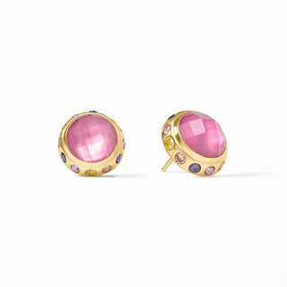 Rainbow Stud- Iridescent Tourmaline Pink