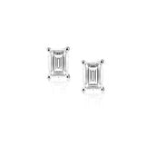 Katie Emerald Cut Studs - Silver