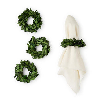 Boxwood Wreath Napkin Ring Set of 4