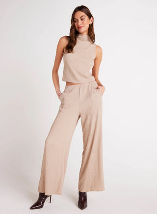 Clean Wide Leg Pant - Lt Oak