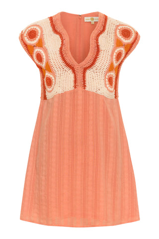 Ally Dress - Peach Crochet