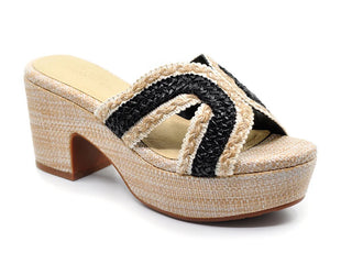 Gen Sandal - Black Raffia